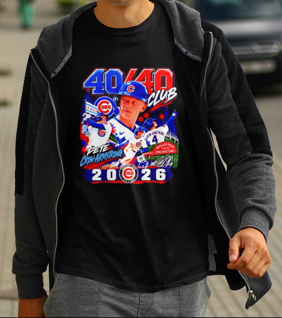 40/40 Club Pete Crow Armstrong Chicago Cubs Wrigley Field 2026 T-Shirt