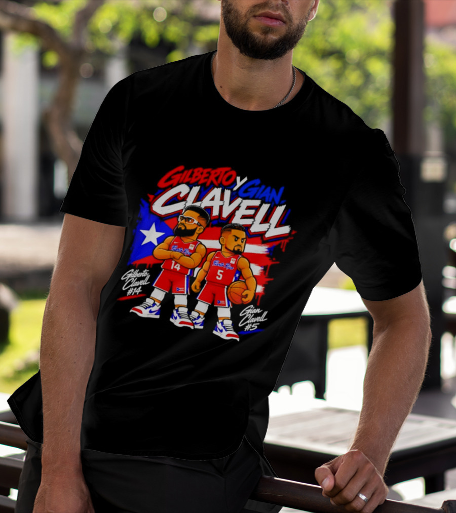 Superleague Kosovo Gilberto Clavell Y Gian Clavell Puerto Rico Basketball T-Shirt