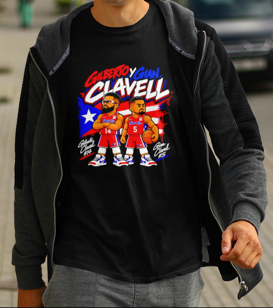 Superleague Kosovo Gilberto Clavell Y Gian Clavell Puerto Rico Basketball T-Shirt