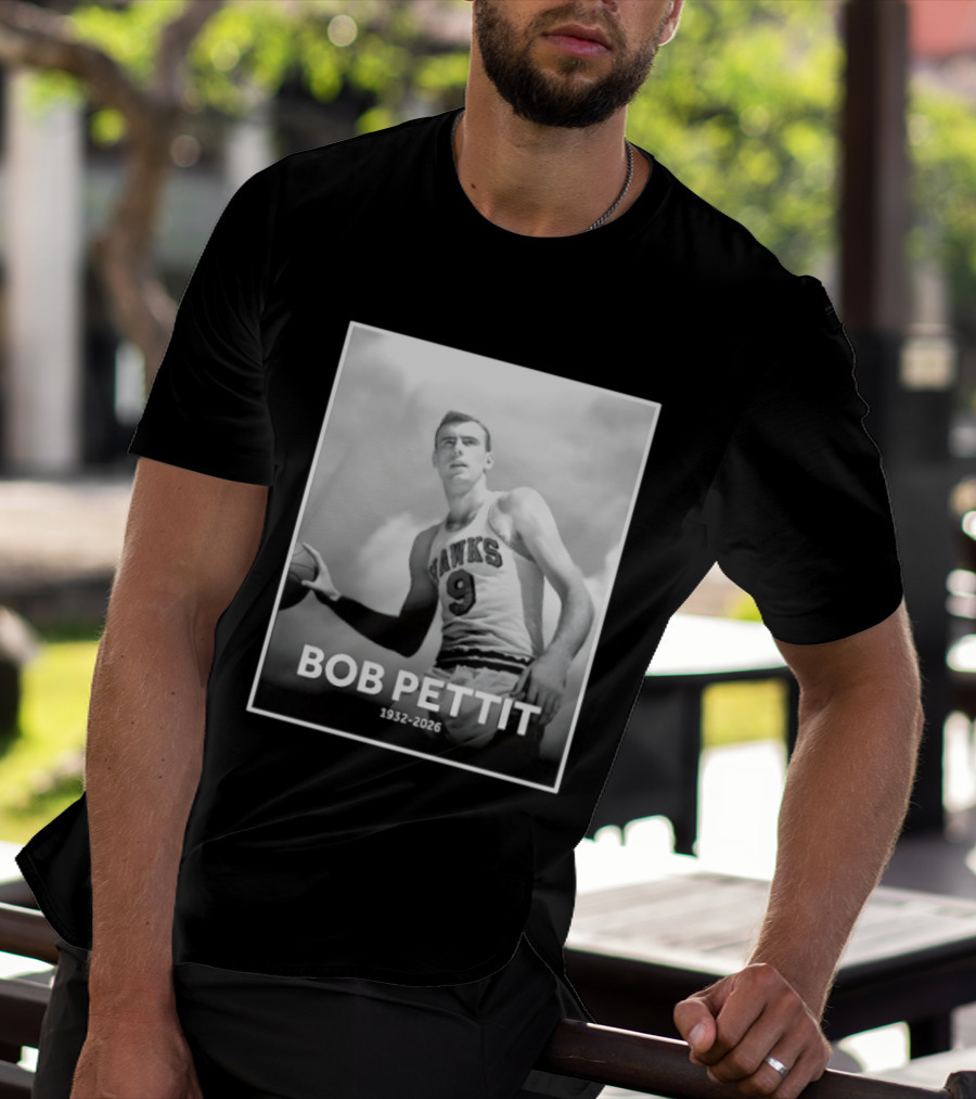 Bob Pettit 1932 2026 Hawks Basketball Legend T-Shirt