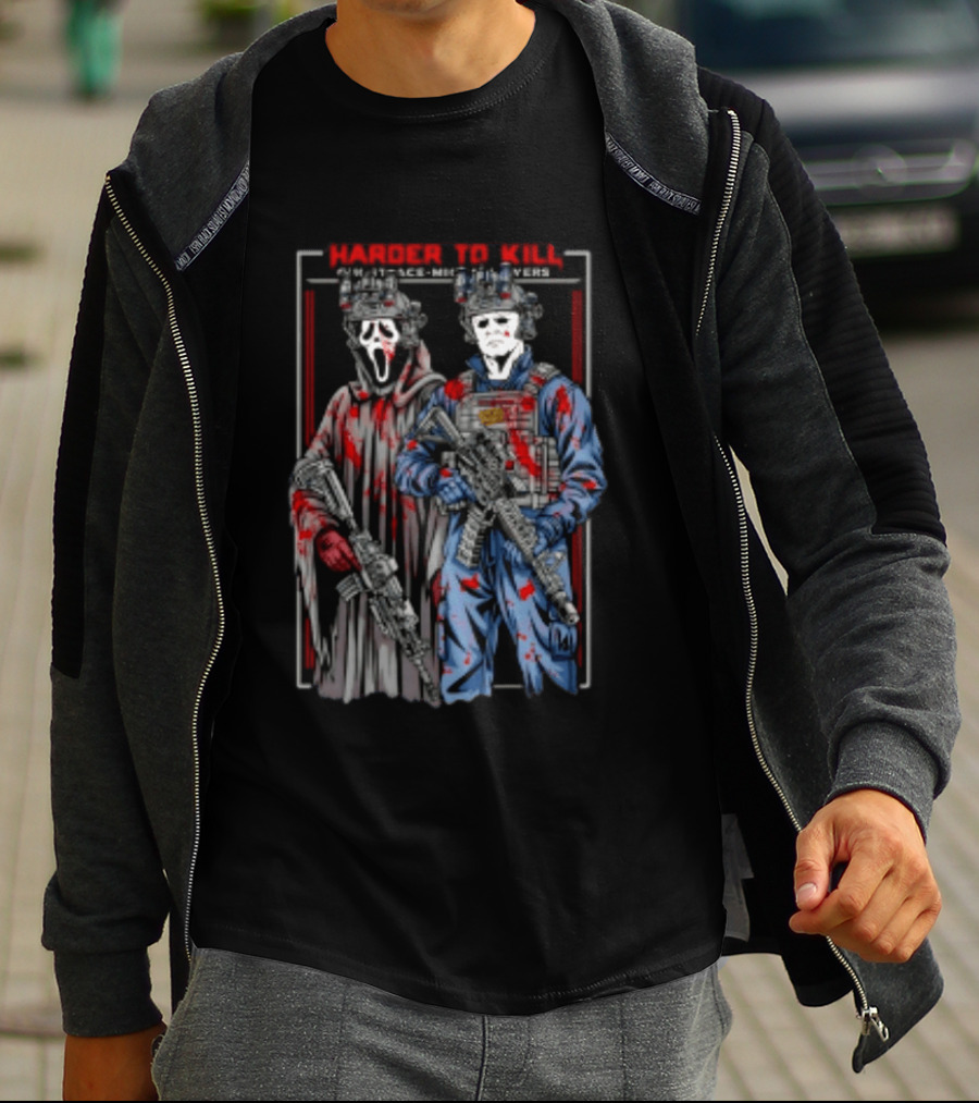 Harder To Kill Ghostface Michael Myers Soldier Halloween Horror T-Shirt
