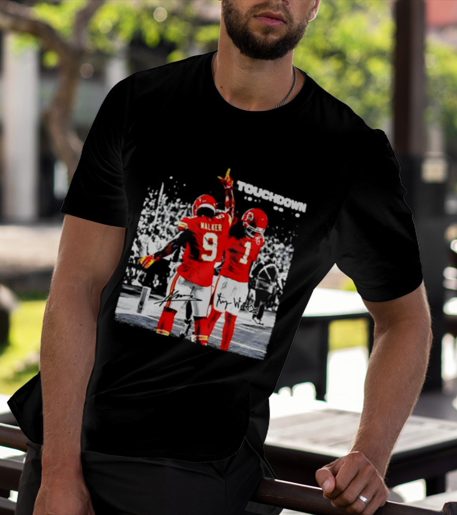 Kenneth Walker III Xavier Worthy Kansas City Chiefs Touchdown Celebration T-Shirt