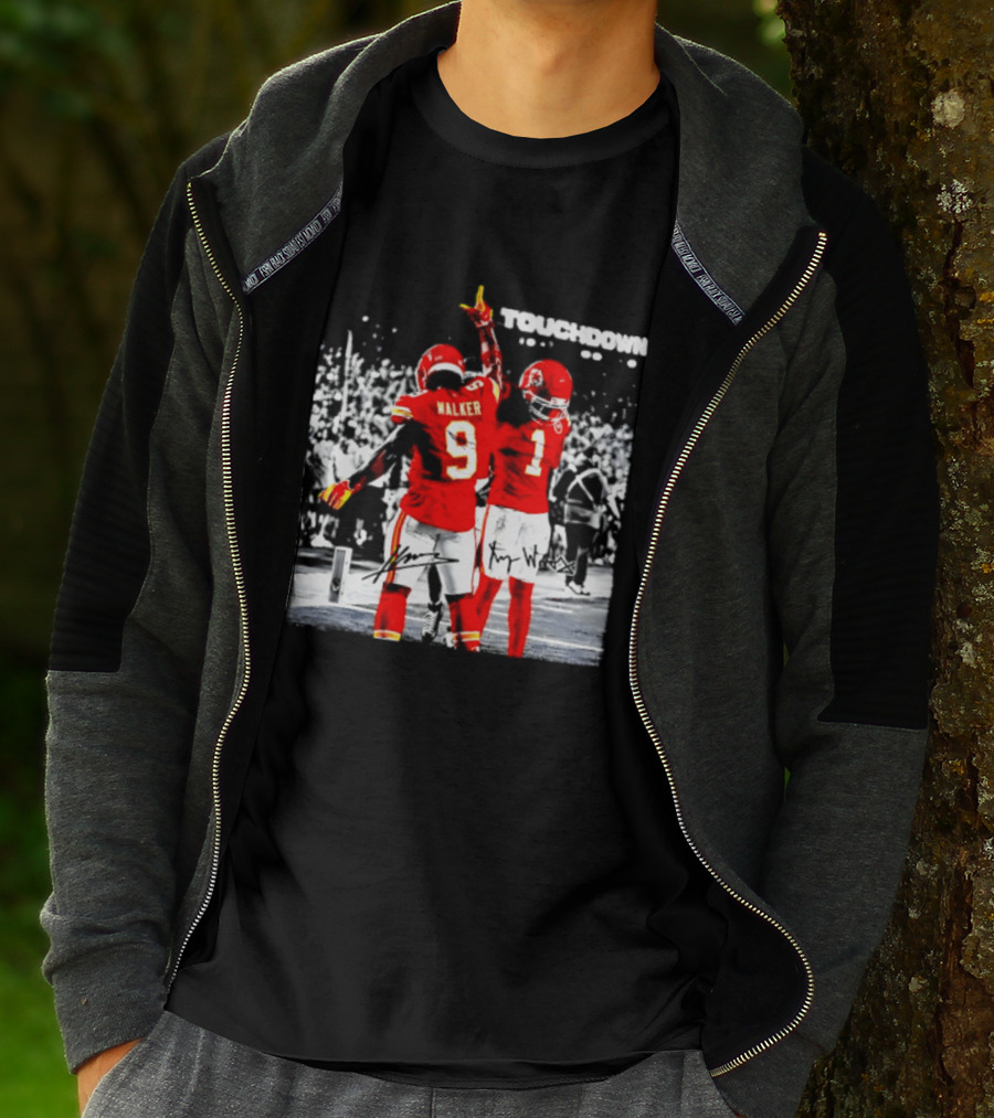 Kenneth Walker III Xavier Worthy Kansas City Chiefs Touchdown Celebration T-Shirt