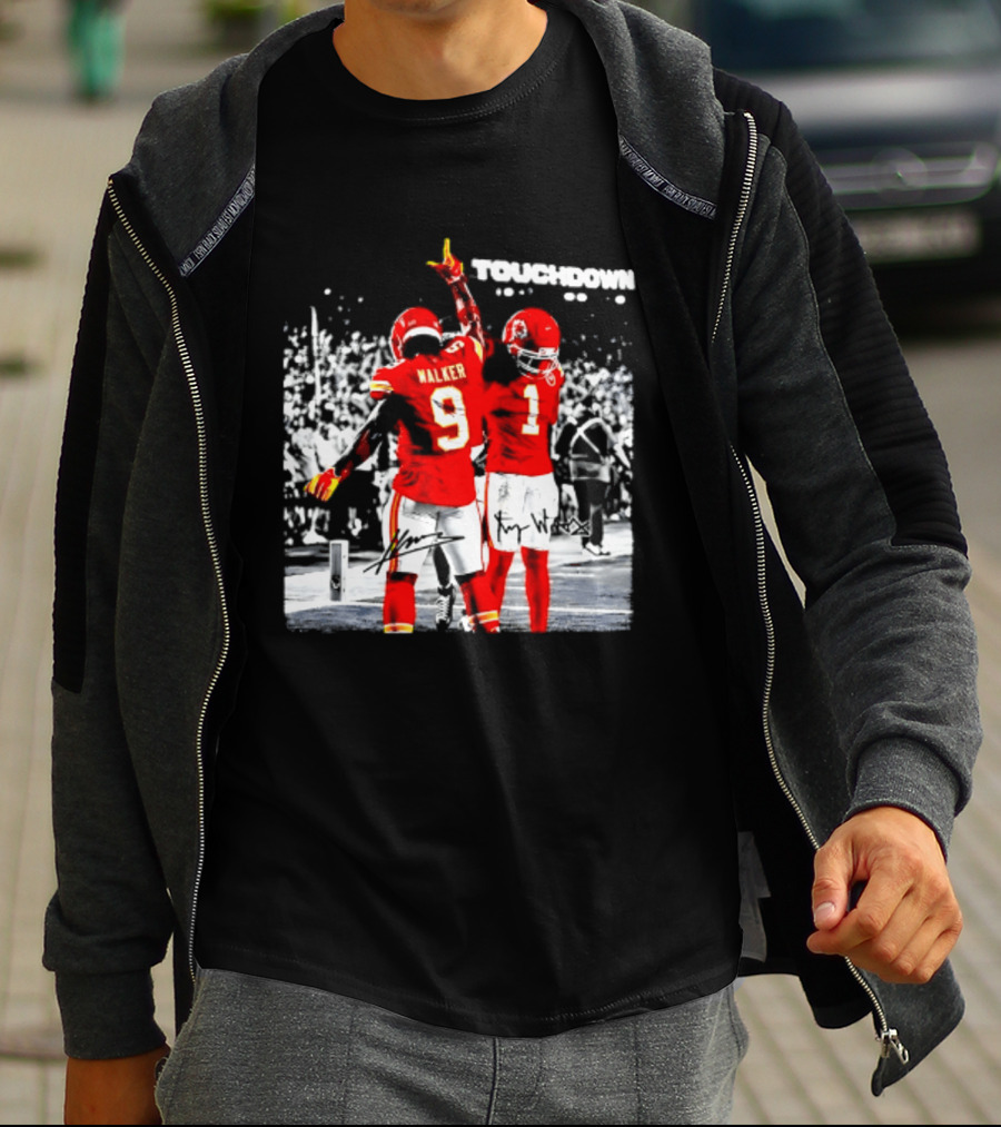 Kenneth Walker III Xavier Worthy Kansas City Chiefs Touchdown Celebration T-Shirt