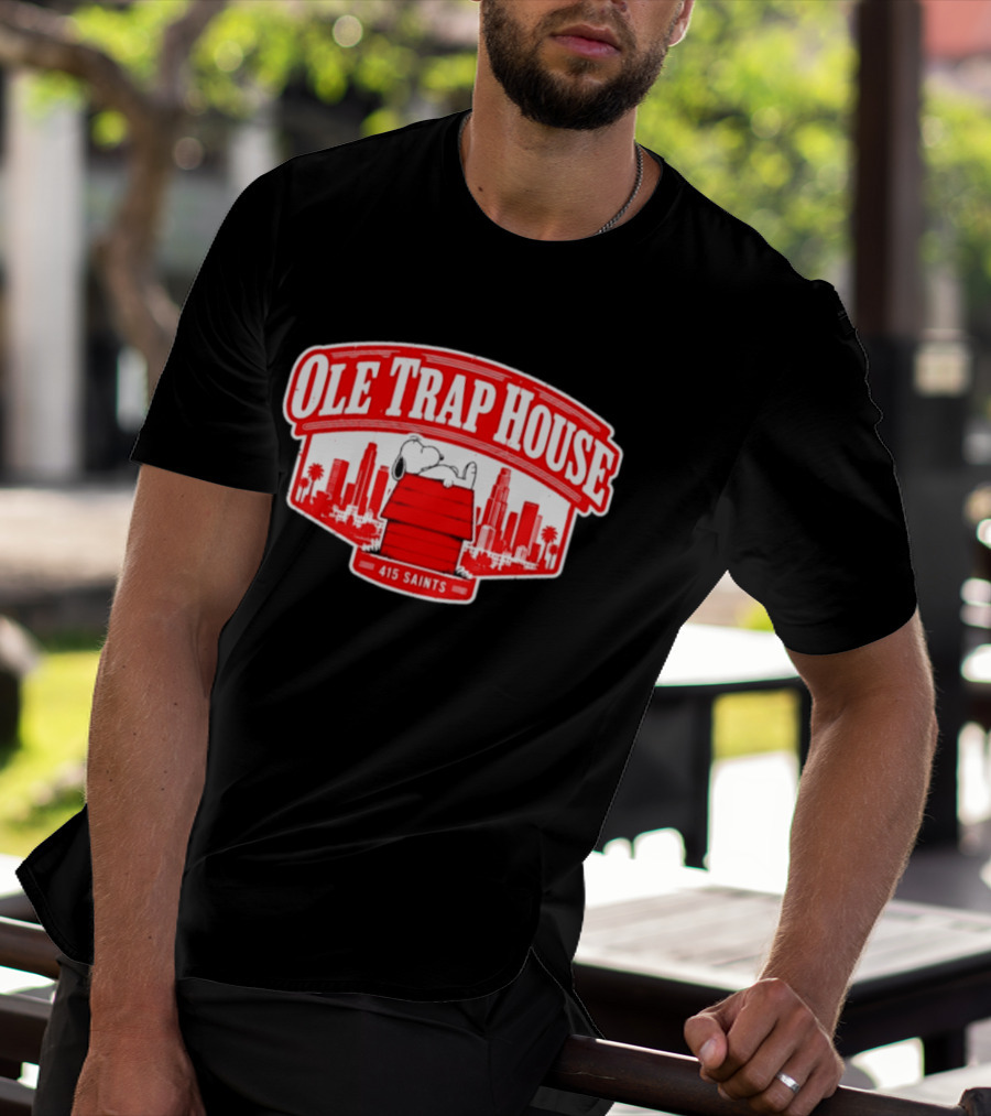 Ole Trap House Snoopy 415 Saints Skyline T-Shirt