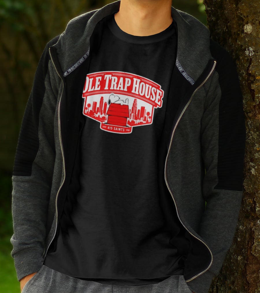 Ole Trap House Snoopy 415 Saints Skyline T-Shirt