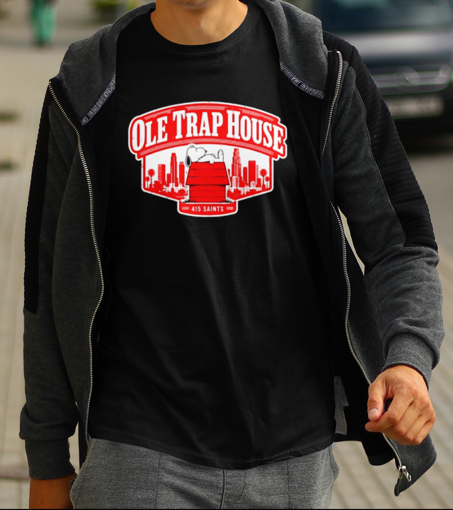 Ole Trap House Snoopy 415 Saints Skyline T-Shirt