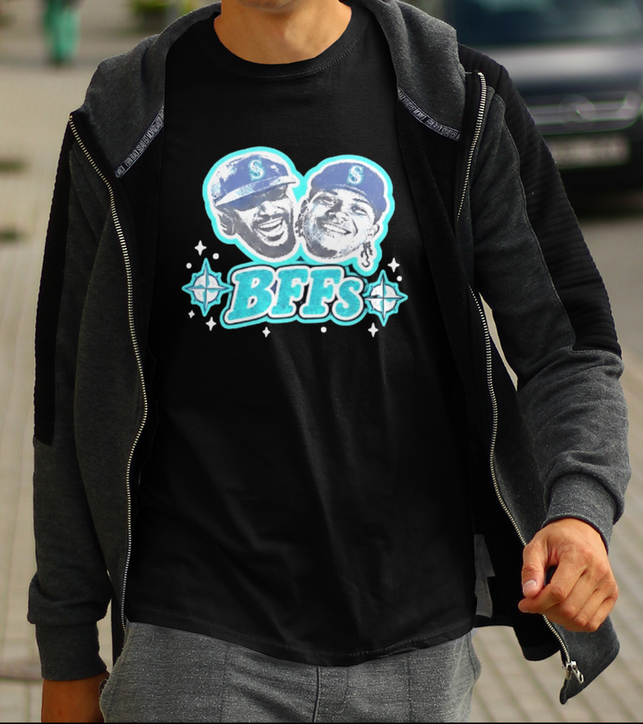 BFFs Seattle Mariners Laz Michael Arroyo Big Head T-Shirt