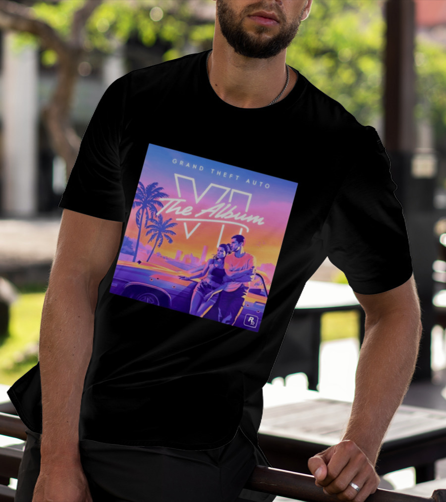 Grand Theft Auto VI The Album 2026 Retro Sunset Vibes T-Shirt