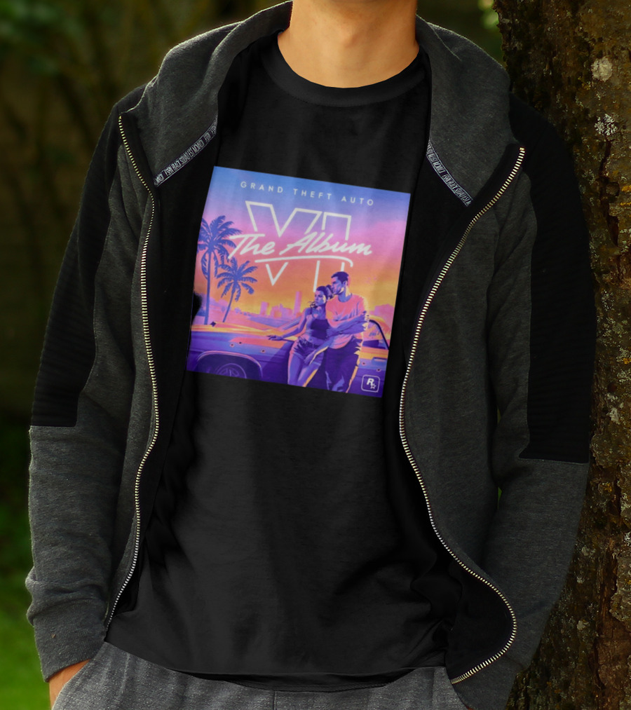 Grand Theft Auto VI The Album 2026 Retro Sunset Vibes T-Shirt
