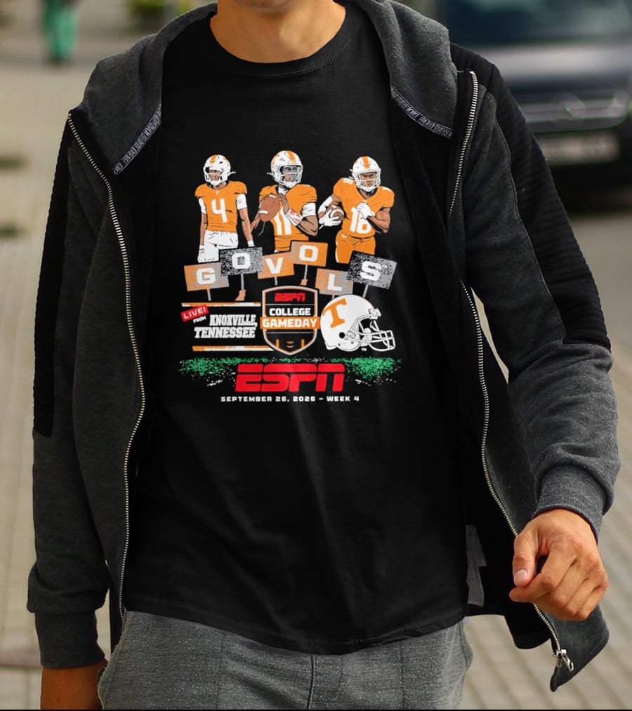 Tennessee Volunteers Go Vols ESPN College Gameday Knoxville September 2026 Football Players T-Shirt