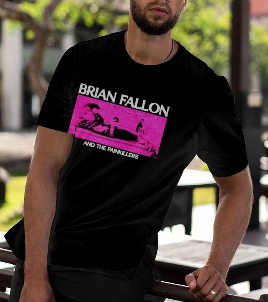 Brian Fallon And The Painkillers Pink Concert Art Gaslight Anthem T-Shirt