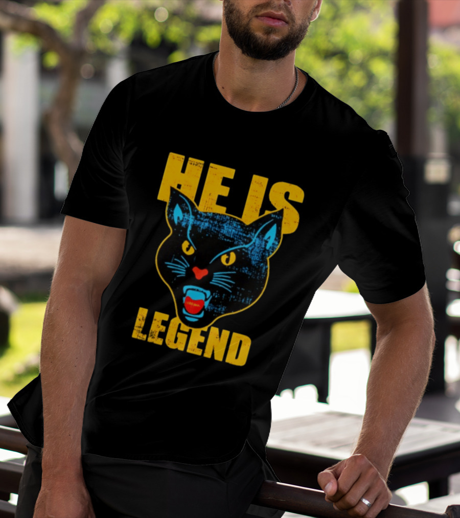 HE IS LEGEND Black Cat Fierce Panther T-Shirt