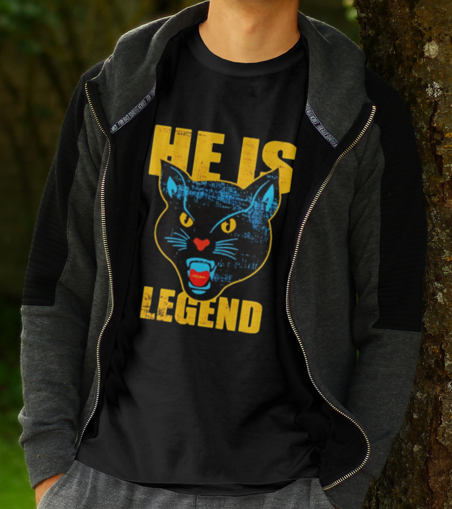 HE IS LEGEND Black Cat Fierce Panther T-Shirt