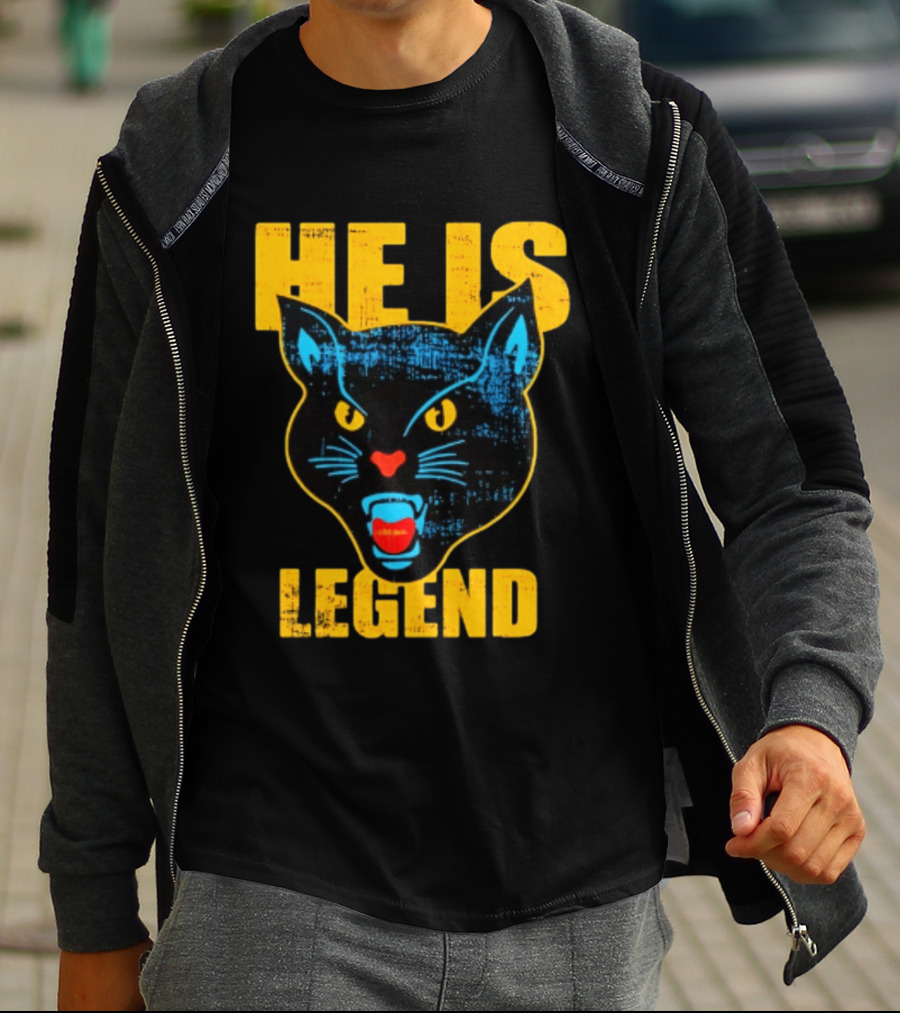 HE IS LEGEND Black Cat Fierce Panther T-Shirt