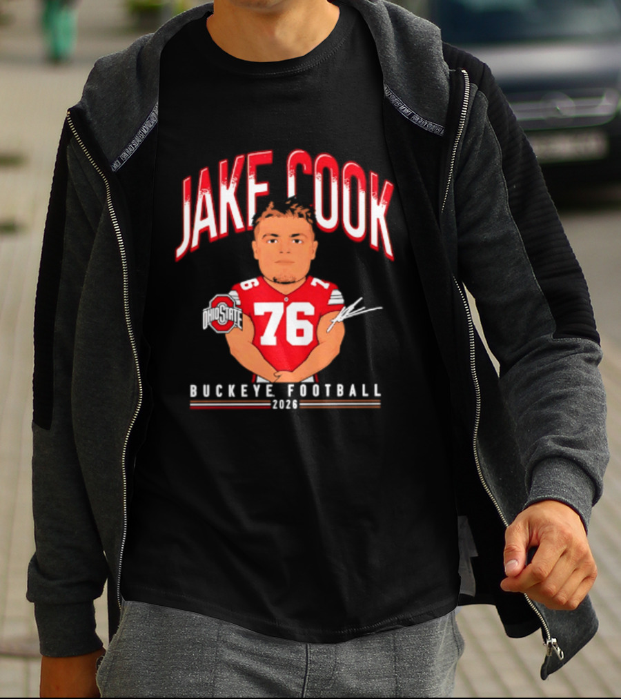 Jake Cook 76 Buckeye Football 2026 Ohio State Caricature T-Shirt