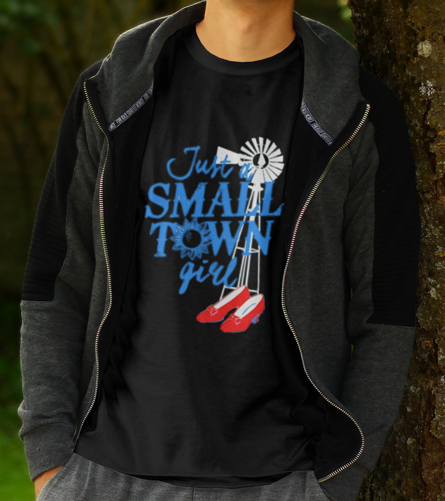 Just A Small Town Girl Ruby Slippers Windmill Wizard Of Oz T-Shirt