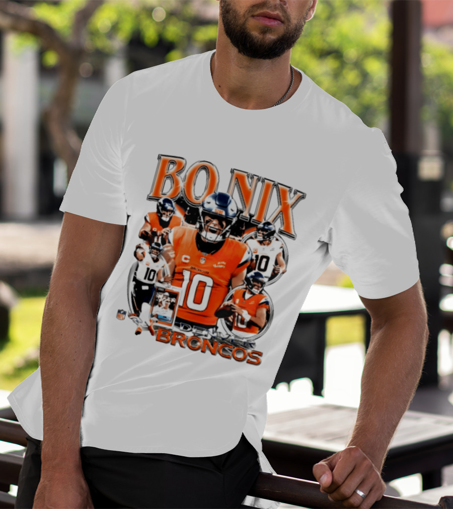 Bo Nix Denver Broncos 2026 Player #10 Collage T-Shirt