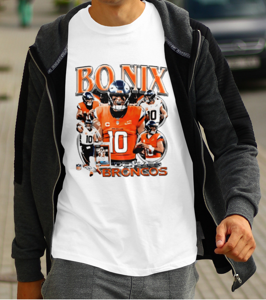 Bo Nix Denver Broncos 2026 Player #10 Collage T-Shirt
