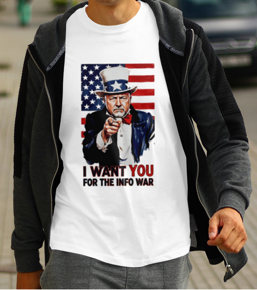 Uncle Sam I Want You For The Info War American Flag T-Shirt