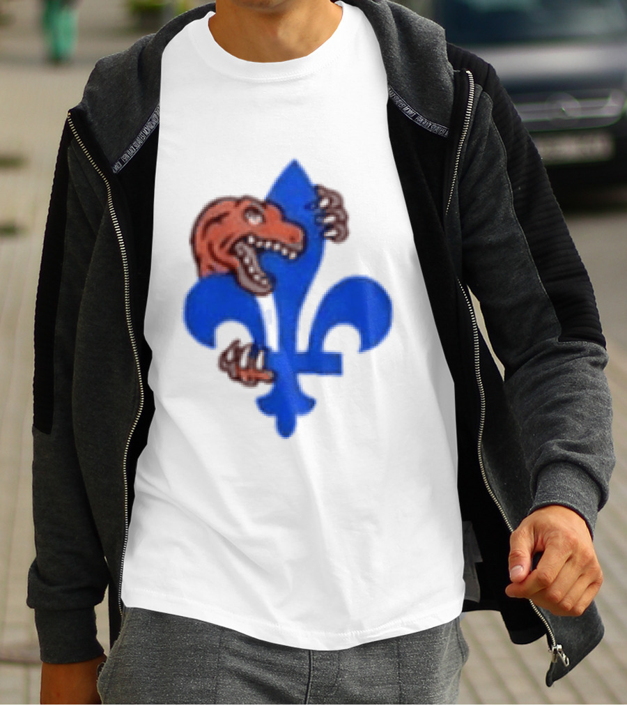 2026 Raptors Quebec Canada Games Fleur De Lis And Dinosaur T-Shirt