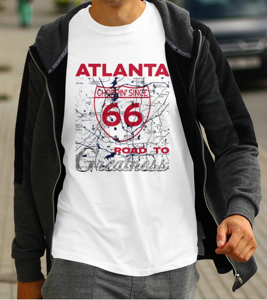 Atlanta Braves Choppin Since 66 Road To Greatness Map T-Shirt