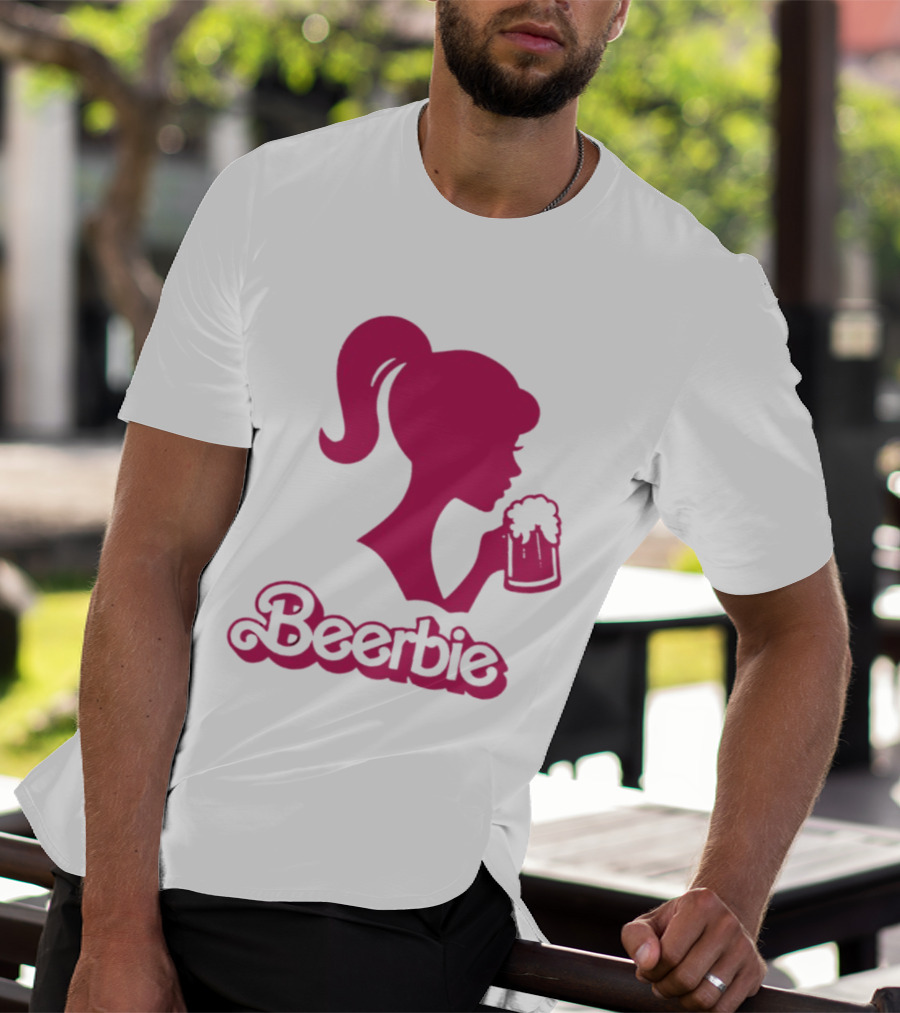 Beerbie Pink Beer Barbie Icon With Beer T-Shirt