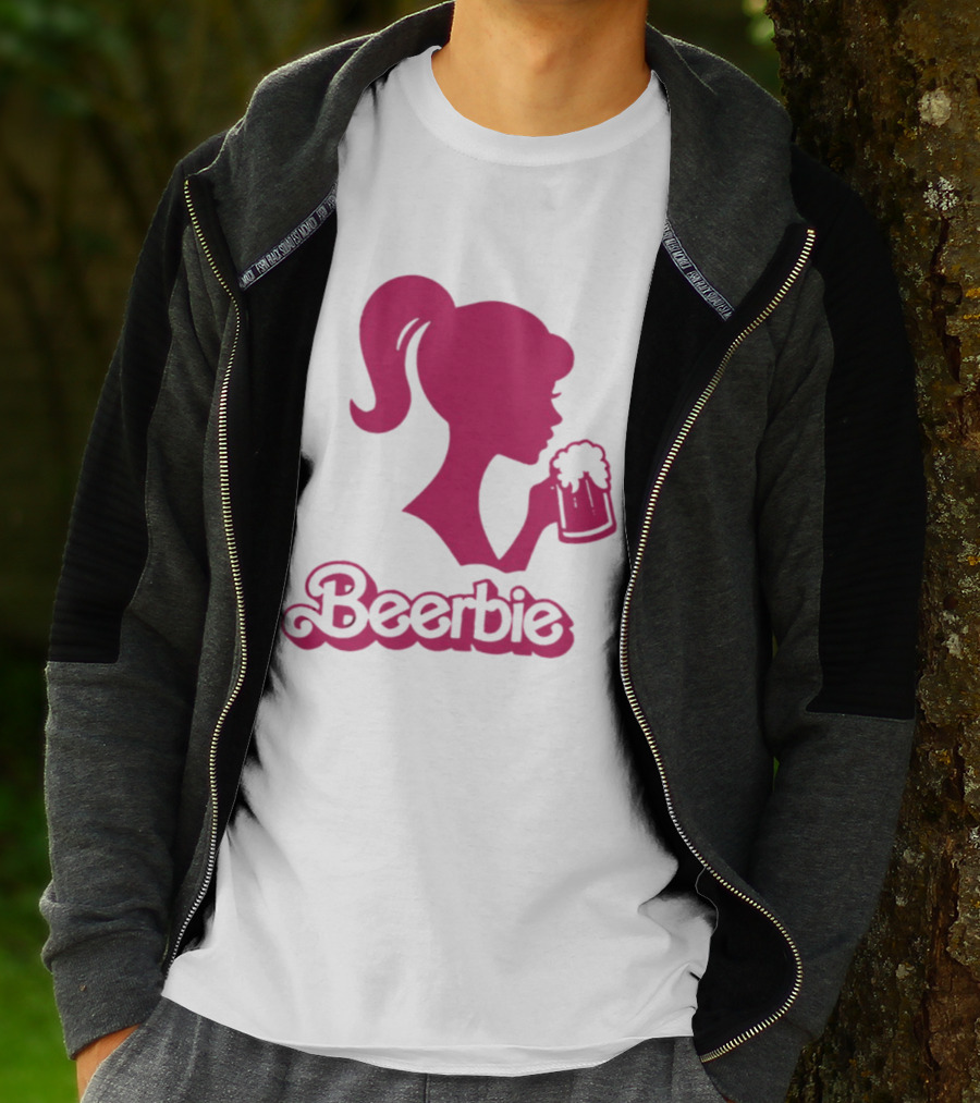 Beerbie Pink Beer Barbie Icon With Beer T-Shirt