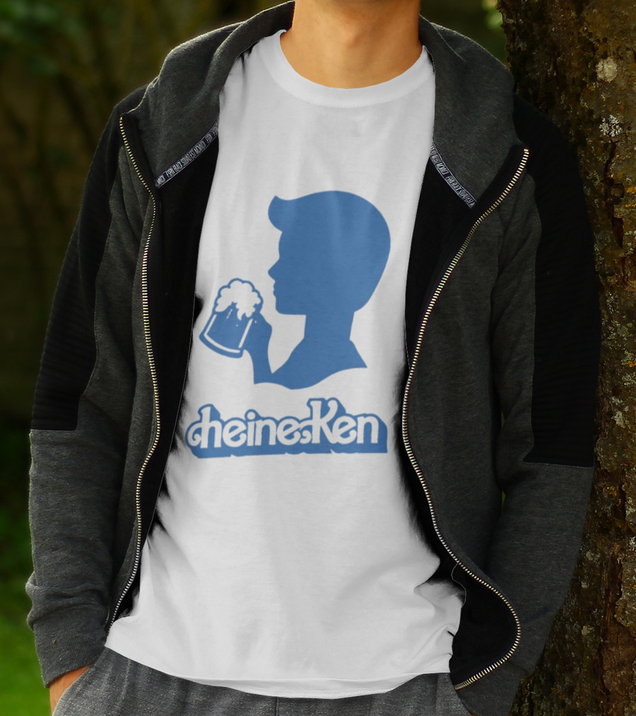 Ken Blue Beer Silhouette Heineken Play On Words T-Shirt