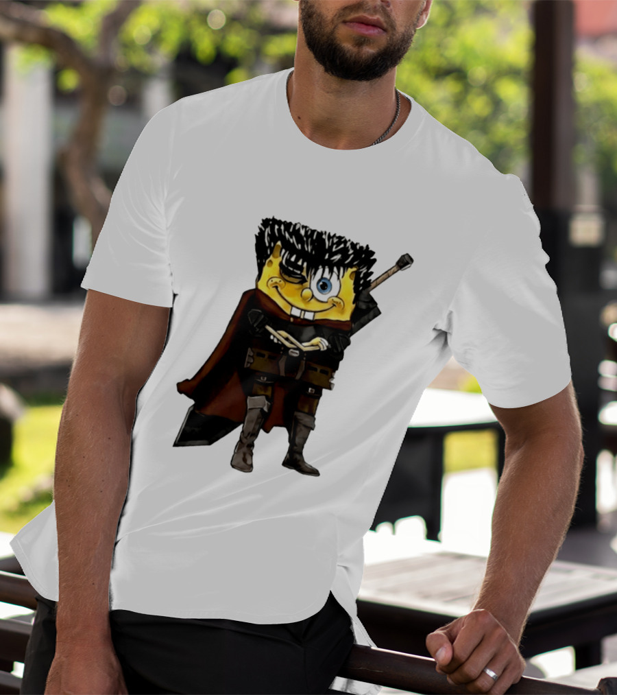SpongeBob X Berserk Guts Crossover SpongeGuts SquarePants Character Mashup T-Shirt