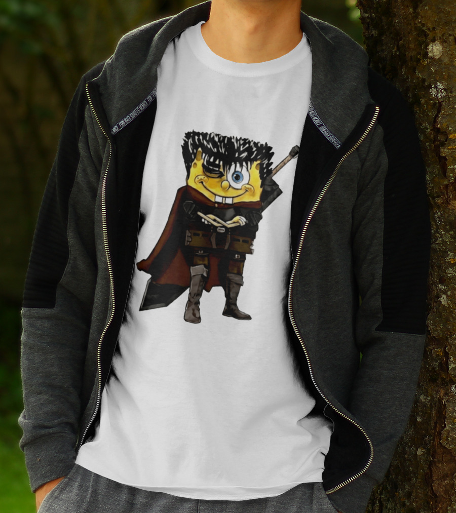 SpongeBob X Berserk Guts Crossover SpongeGuts SquarePants Character Mashup T-Shirt