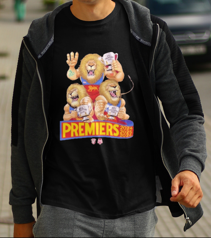 Brisbane Lions AFL Premiers 2024 2025 2026 Mark Knight T-Shirt