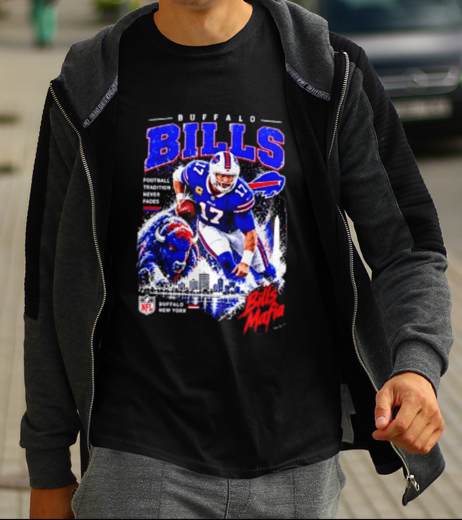 Buffalo Bills Football Tradition Never Fades Bills Mafia NFL Buffalo New York Team Skyline T-Shirt