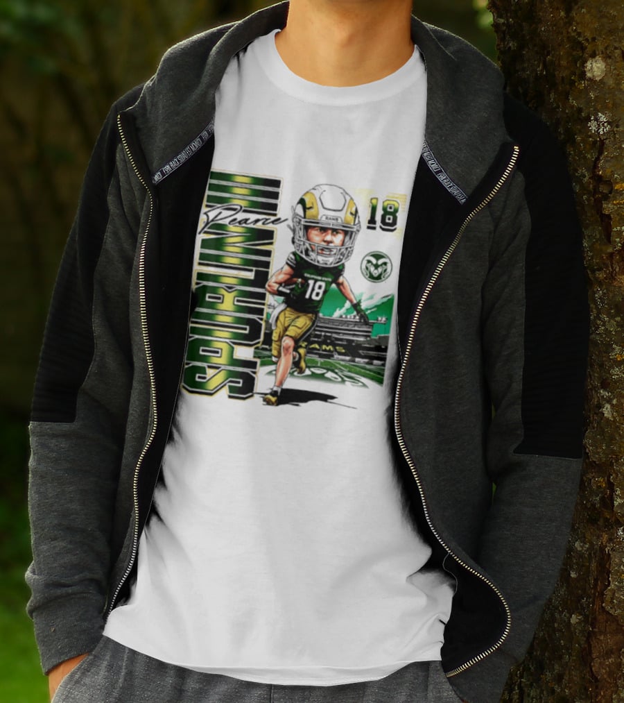 Pearce Spurlin III 18 Colorado State Rams NCAA Football Caricature T-Shirt