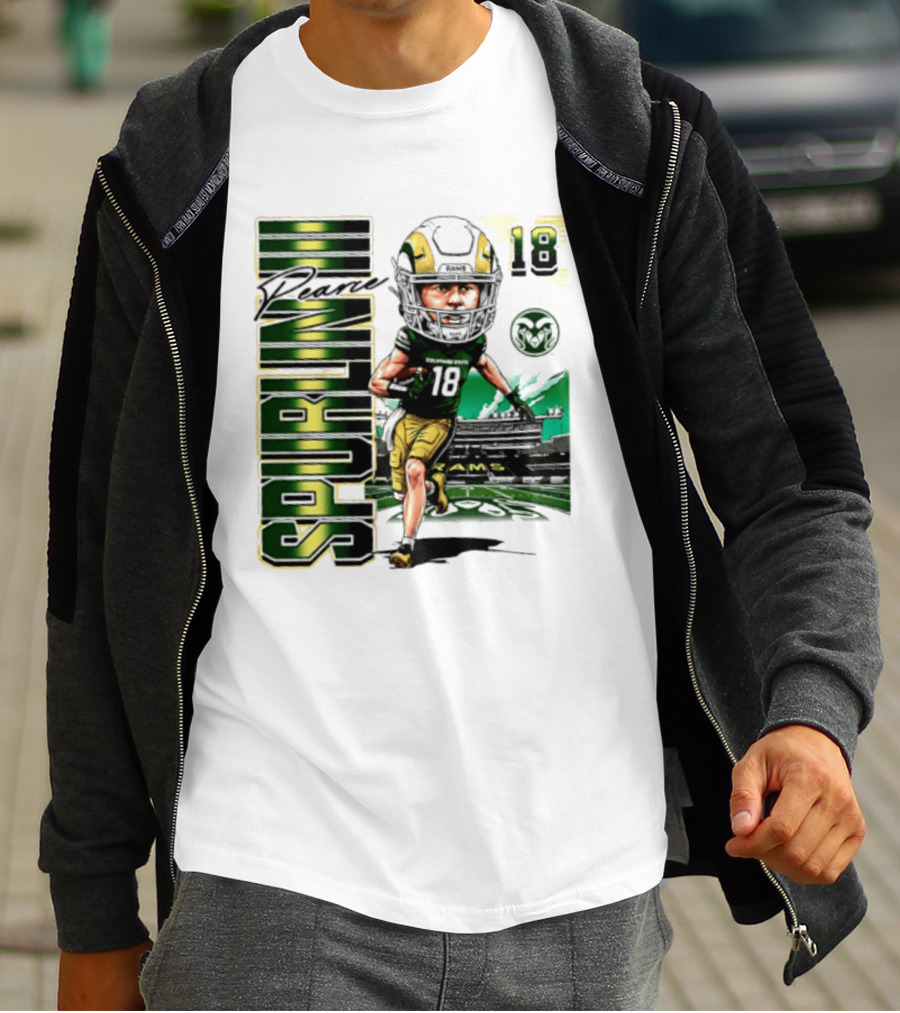 Pearce Spurlin III 18 Colorado State Rams NCAA Football Caricature T-Shirt