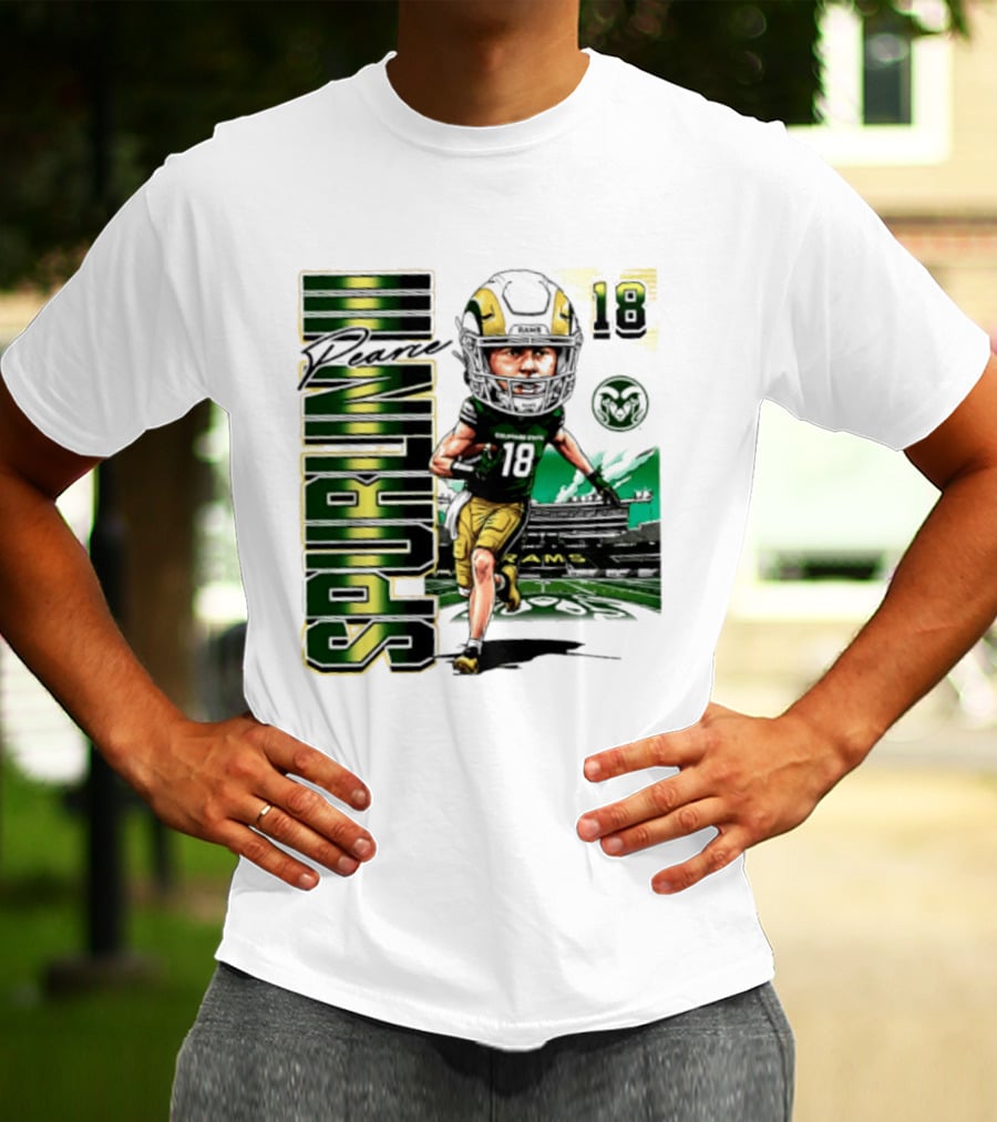 Pearce Spurlin III 18 Colorado State Rams NCAA Football Caricature T-Shirt