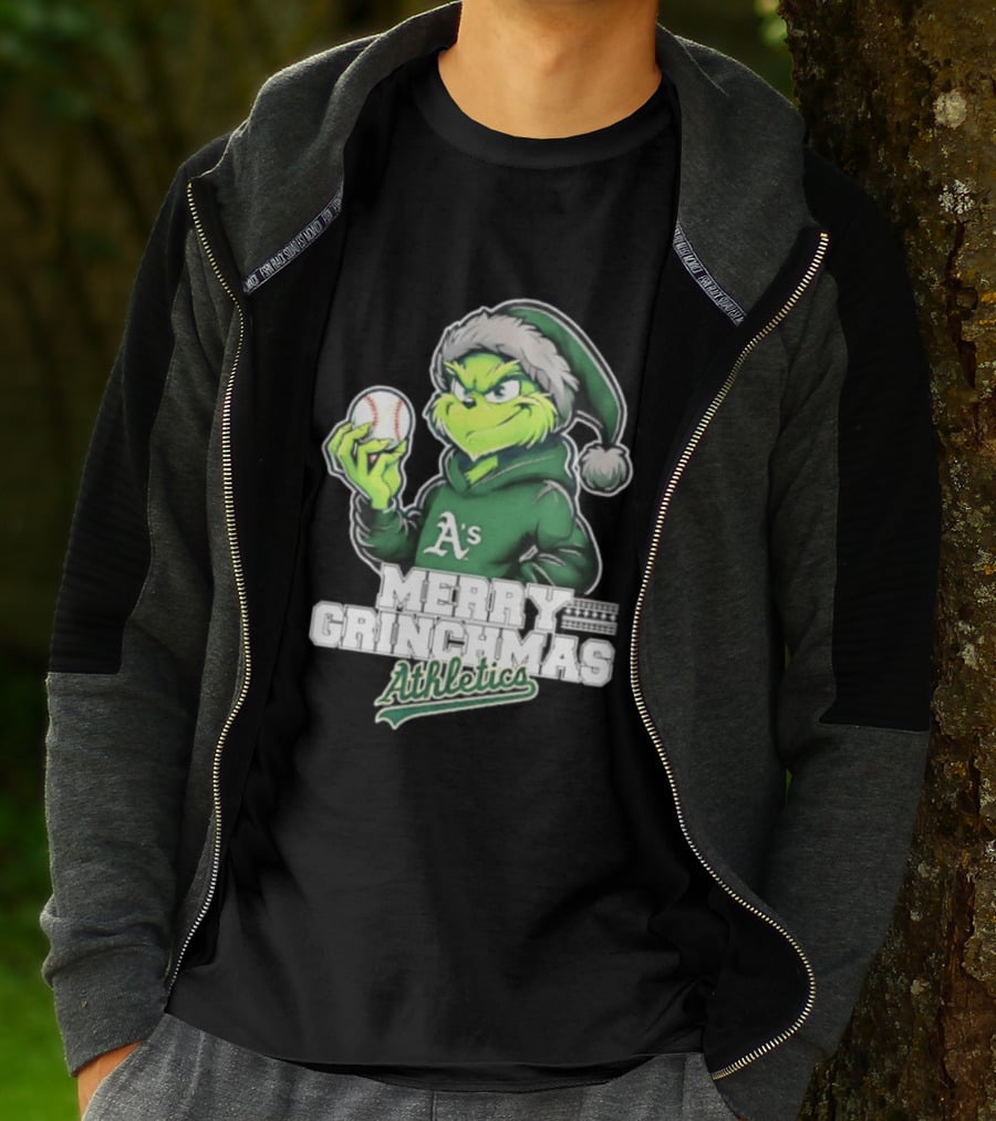Merry Grinchmas Athletics Baseball Christmas 2026 T-Shirt