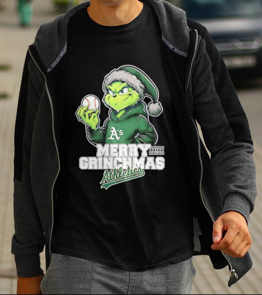 Merry Grinchmas Athletics Baseball Christmas 2026 T-Shirt