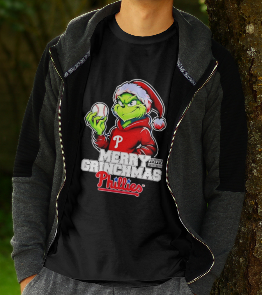 Merry Grinchmas Philadelphia Phillies Baseball Christmas 2026 T-Shirt