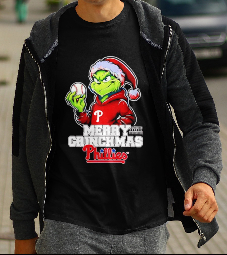 Merry Grinchmas Philadelphia Phillies Baseball Christmas 2026 T-Shirt