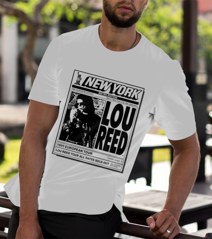 New York Metro Edition Lou Reed 1989 European Tour All Dates Sold Out T-Shirt