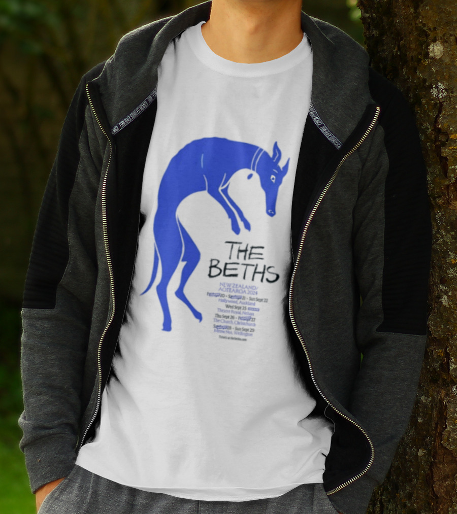 The Beths New Zealand Aotearoa 2024 Tour Blue Jumping Dog T-Shirt