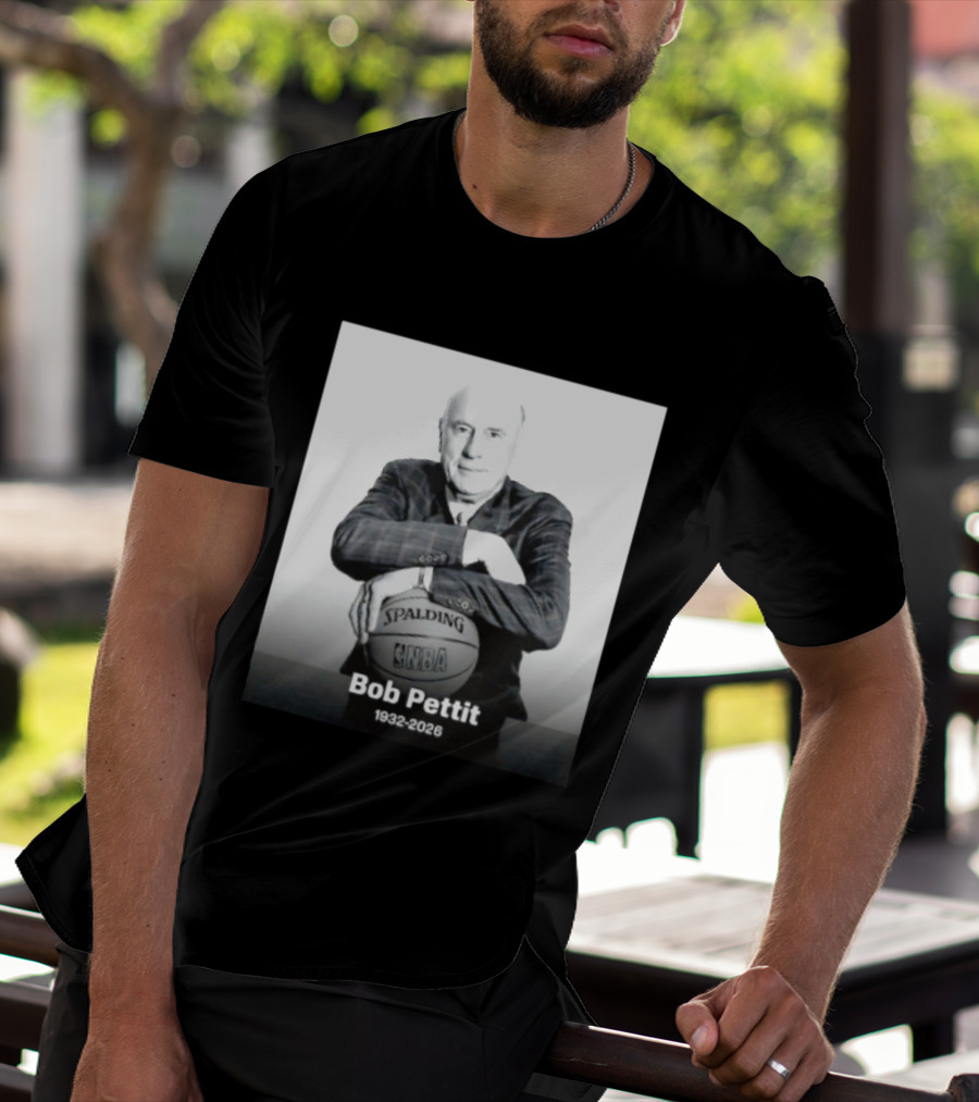 Bob Pettit 1932 2026 Spalding NBA Naismith Hall Of Famer T-Shirt