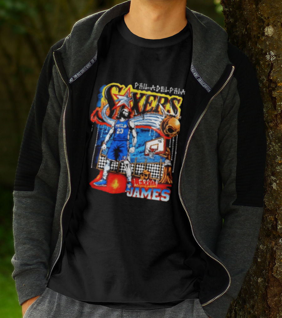 Philadelphia 76ers LeBron James Skeleton Basketball T-Shirt