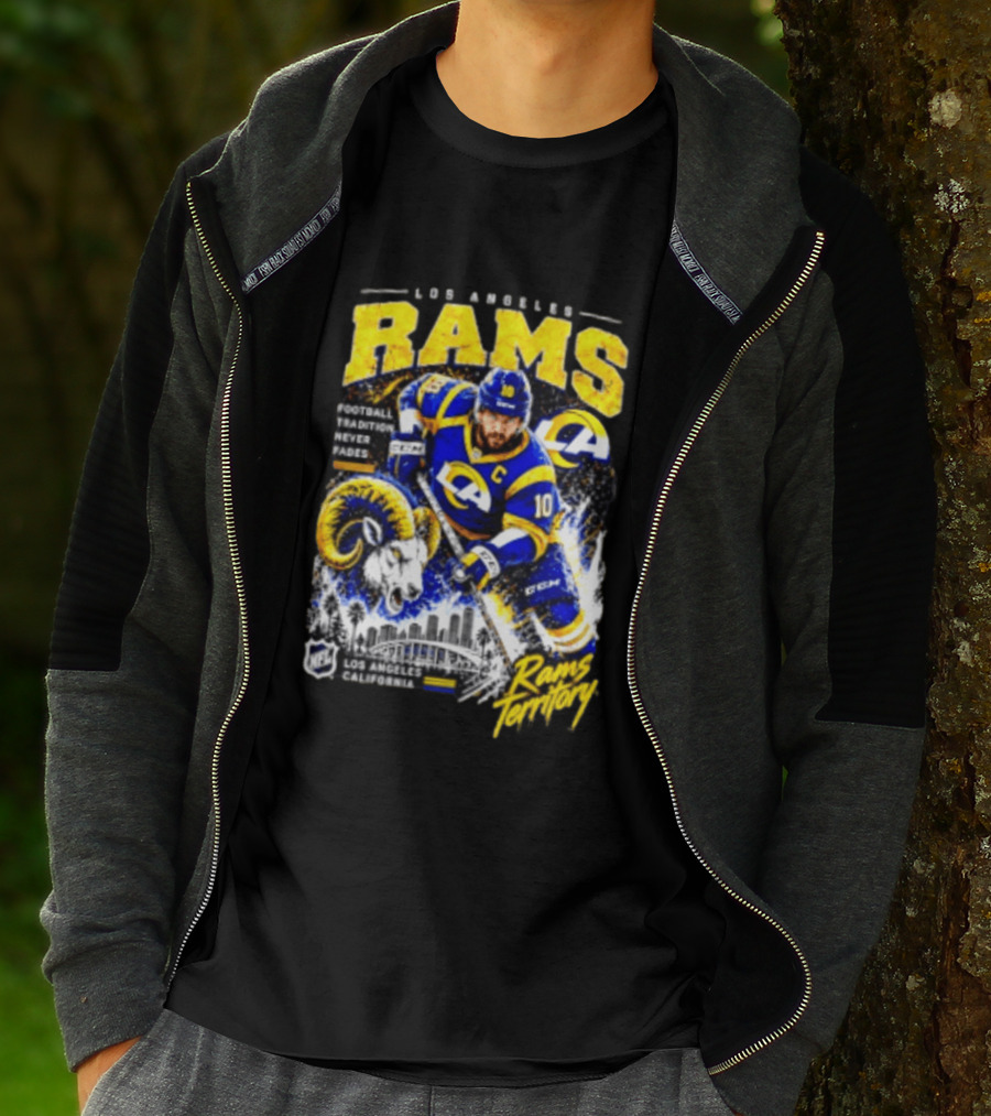 Los Angeles Rams Football Tradition Never Fades Rams Territory California NFL Skyline T-Shirt
