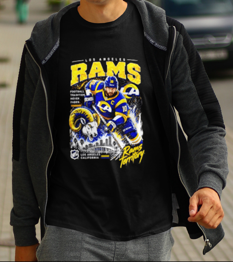 Los Angeles Rams Football Tradition Never Fades Rams Territory California NFL Skyline T-Shirt