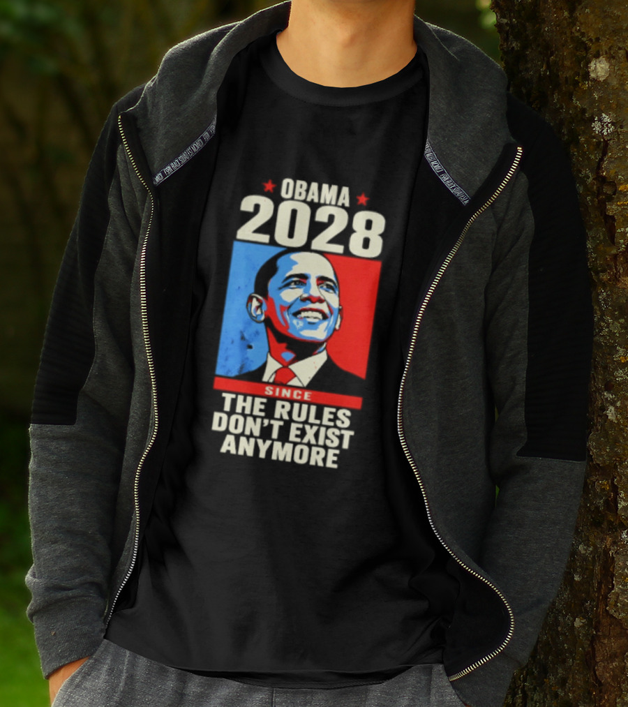 Obama 2028 Since The Rules Don't Exist Anymore Iconic Red And Blue T-Shirt