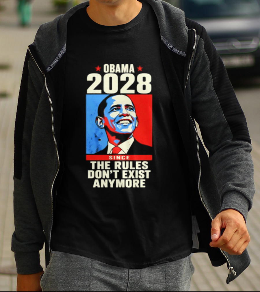 Obama 2028 Since The Rules Don't Exist Anymore Iconic Red And Blue T-Shirt