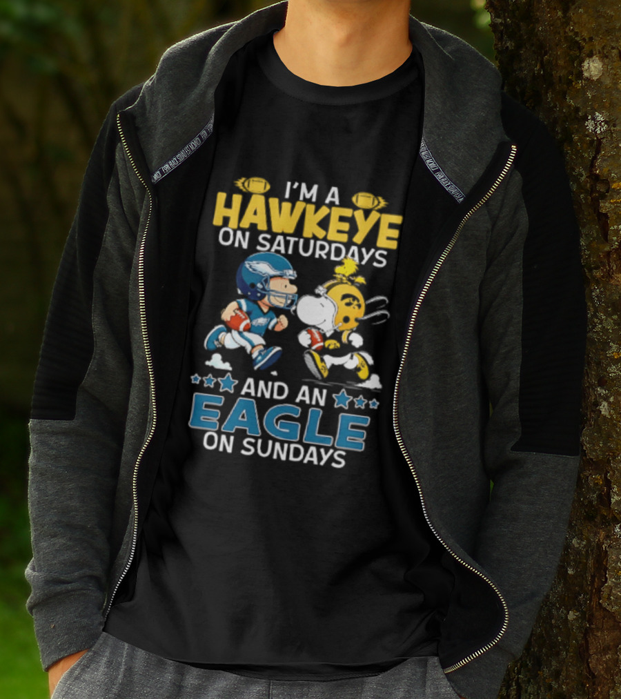 Peanuts I'm A Hawkeye On Saturdays And An Eagle On Sundays T-Shirt