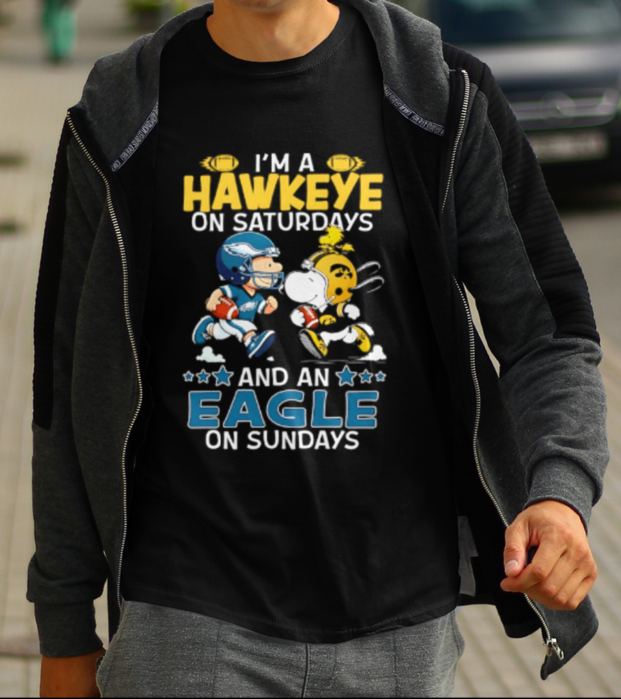 Peanuts I'm A Hawkeye On Saturdays And An Eagle On Sundays T-Shirt
